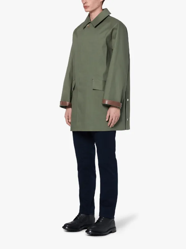 Green Bonded Cotton Oversized Hooded Coat | GR-123