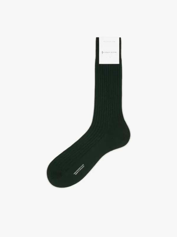 Green Fil d'Ecosse 5x3 Ribbed Socks