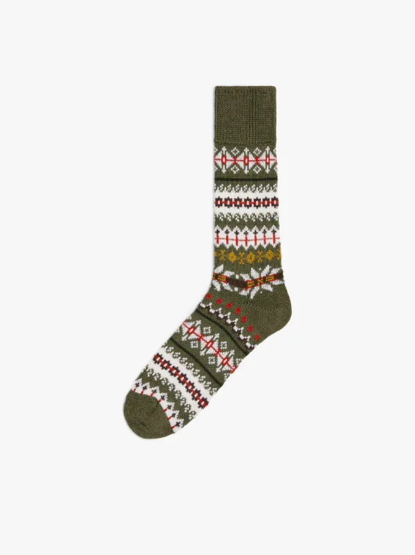 Liv Fair Isle Pattern Wool Socks, Multicoloured