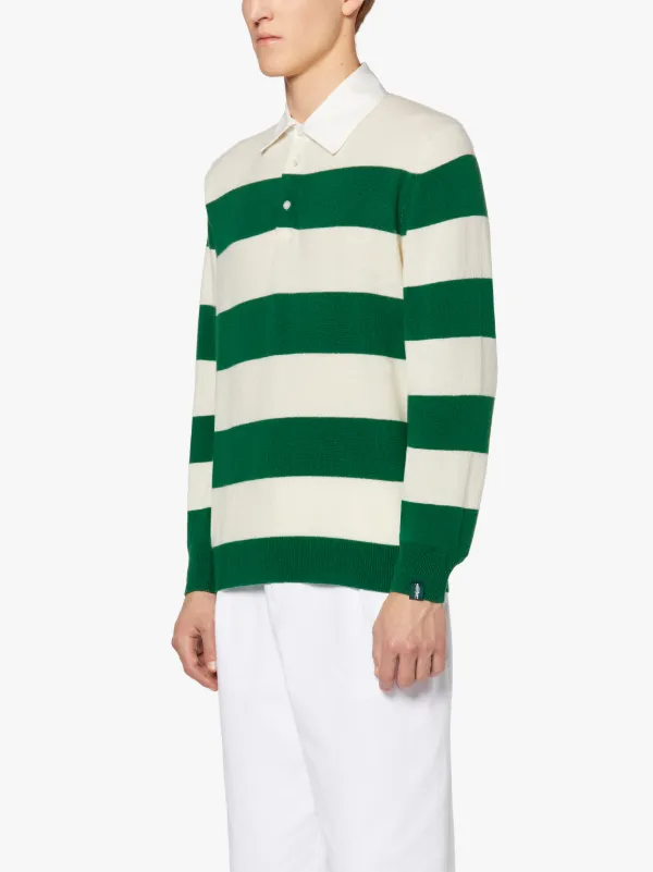 Green Wool Knitted Rugby Shirt | GKM-202