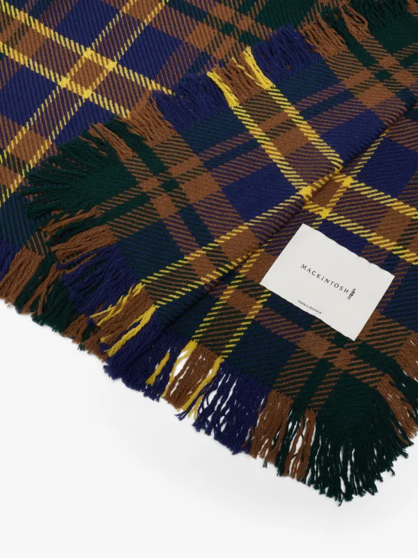 Green x Blue Check Merino Wool Scarf | ACC-023