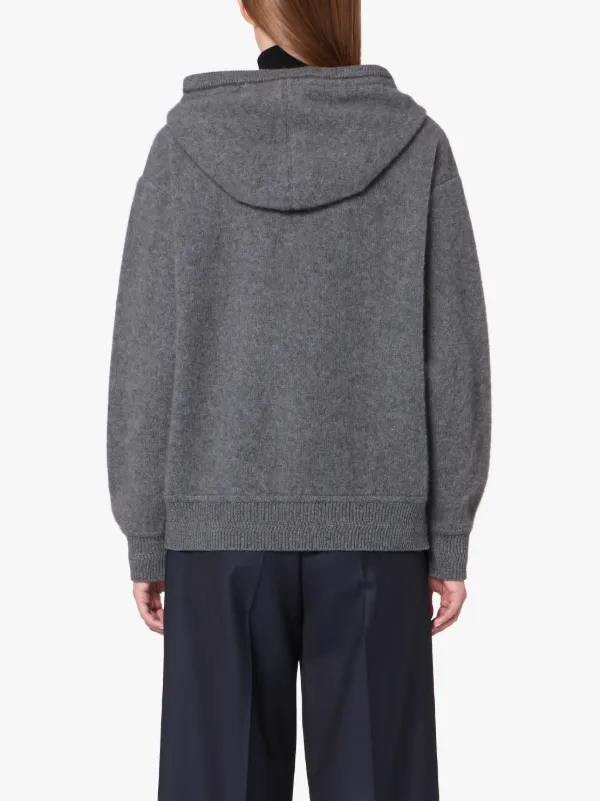 Grey Cashmere Blend Hooded Sweatshirt | WCS-1004