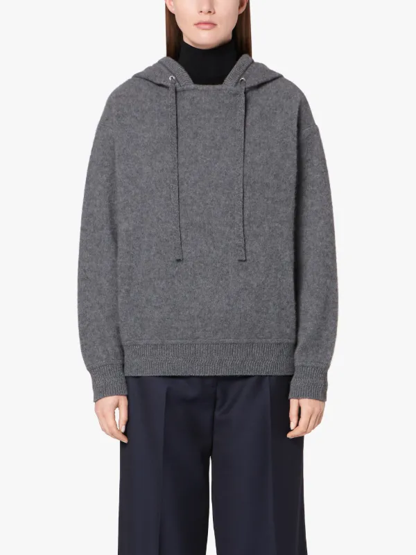 Grey Cashmere Blend Hooded Sweatshirt | WCS-1004