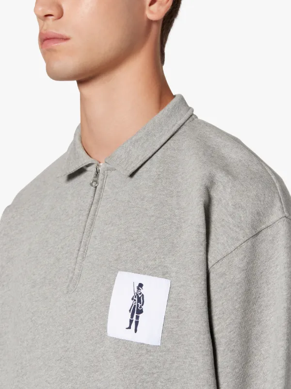 Grey Cotton Zip Front Sweatshirt | GJM-200