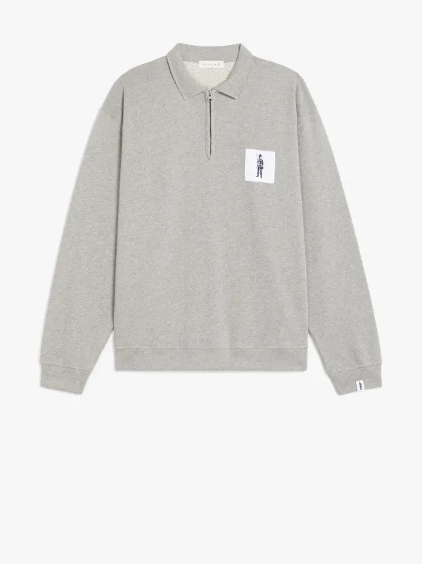 Grey Cotton Zip Front Sweatshirt | GJM-200