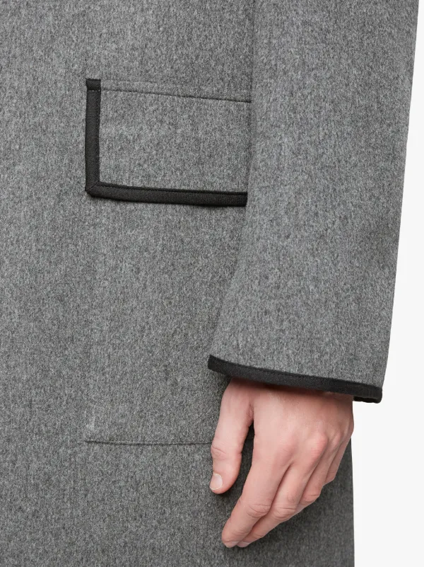 Grey Rain System Wool Hooded Coat