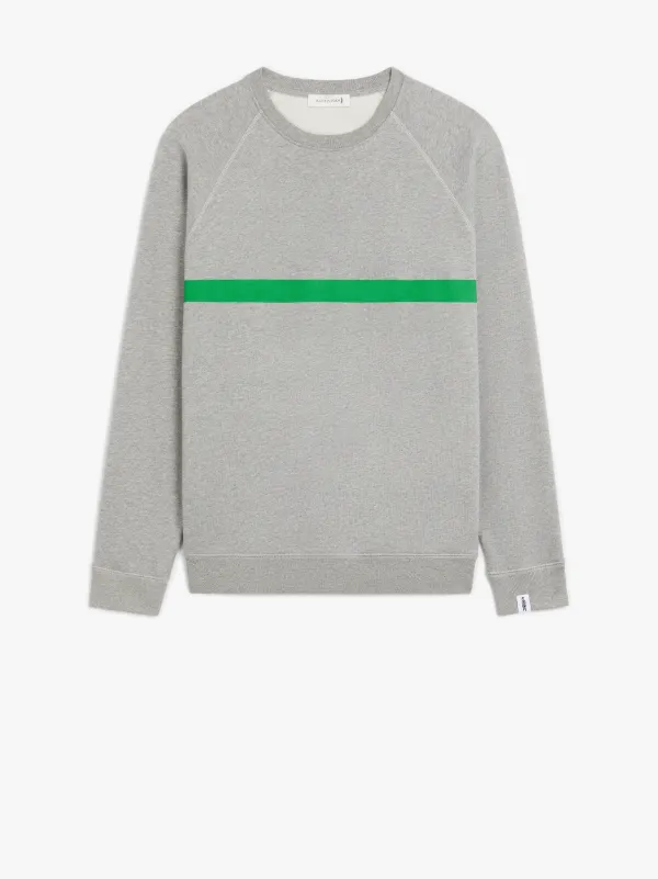 Grey x Green Cotton Crew Neck Sweatshirt | GJM-207