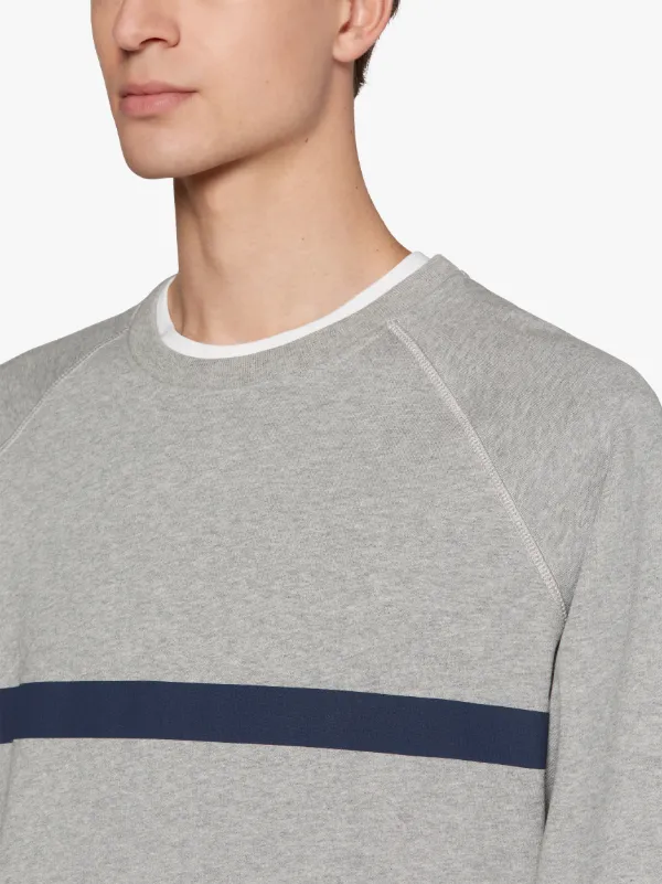 Grey x Navy Cotton Crew Neck Sweatshirt | GJM-207