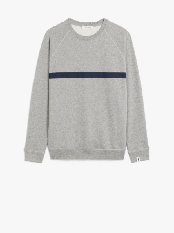 Grey x Navy Cotton Crew Neck Sweatshirt | GJM-207