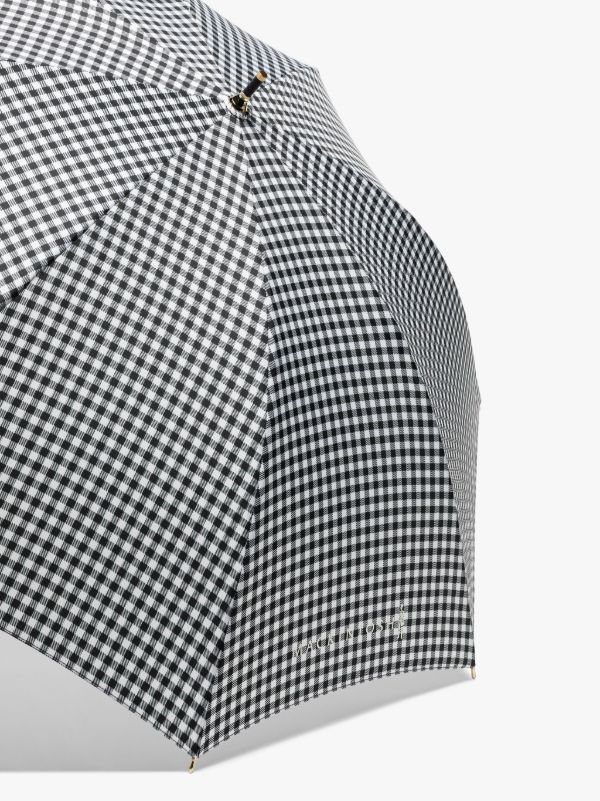 HERIOT Black x White Shepherd Check Stick Umbrella