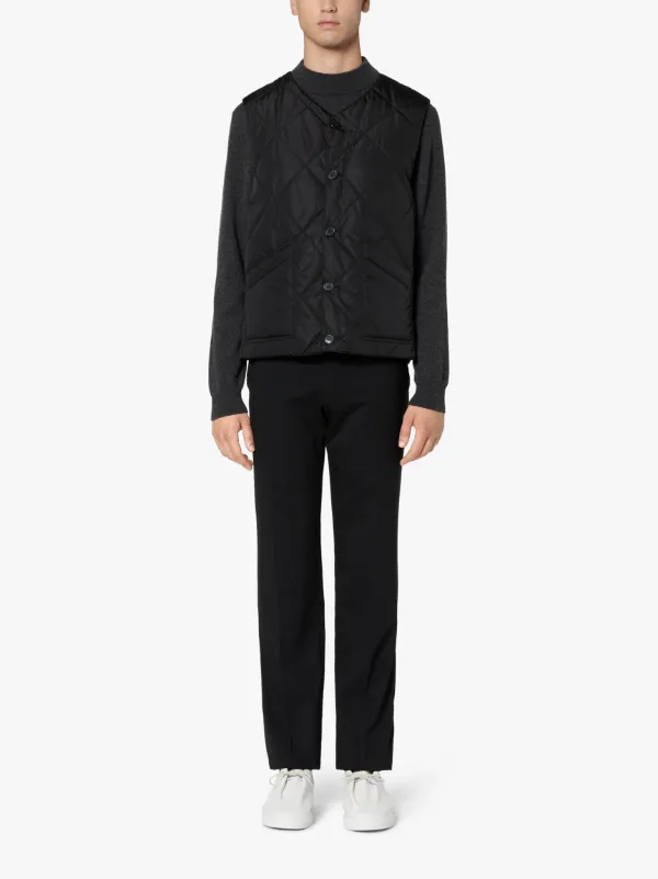 HIG Black Quilted Nylon Liner Vest | GQM-204