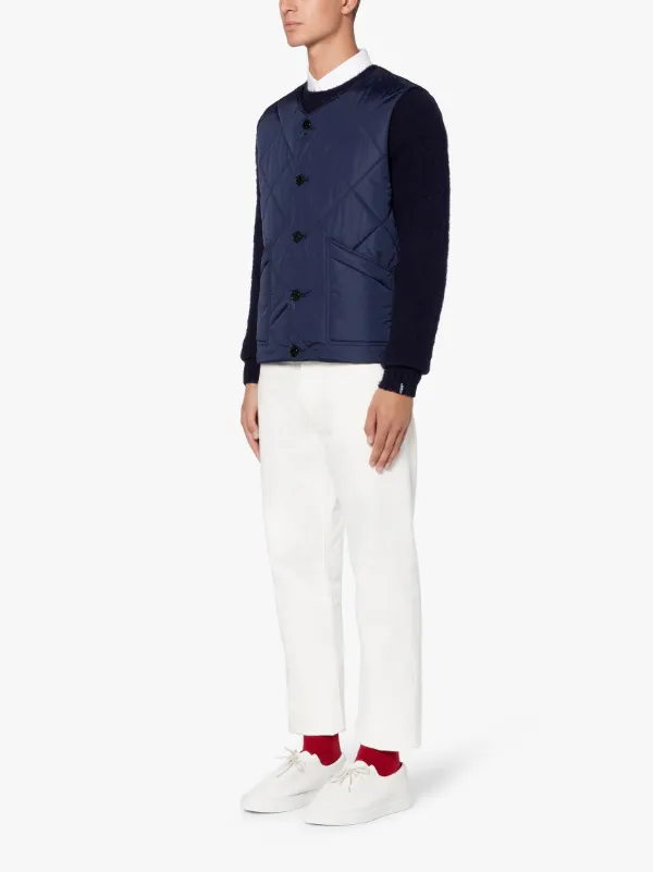 HIG Blue Quilted Nylon Nylon Liner Vest | GQM-204