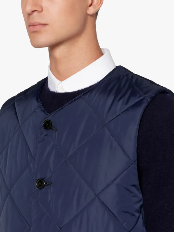 HIG Blue Quilted Nylon Nylon Liner Vest | GQM-204