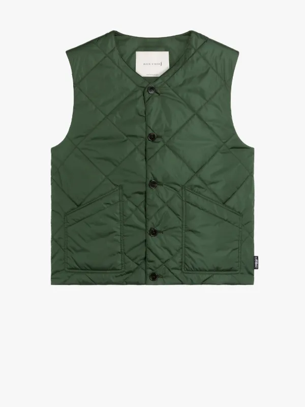 HIG Green Quilted Nylon Liner Vest | GQM-204 | Mackintosh