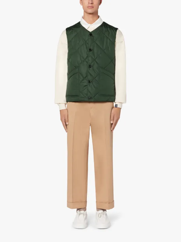 HIG Green Quilted Nylon Nylon Liner Vest | GQM-204