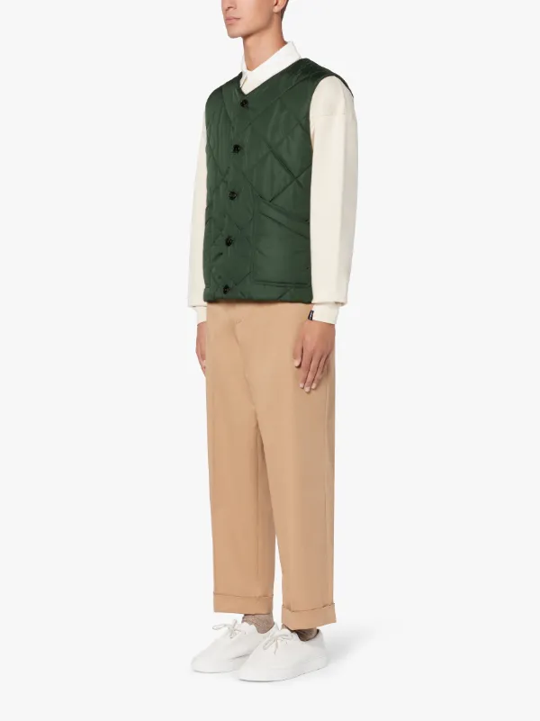 HIG Green Quilted Nylon Nylon Liner Vest | GQM-204