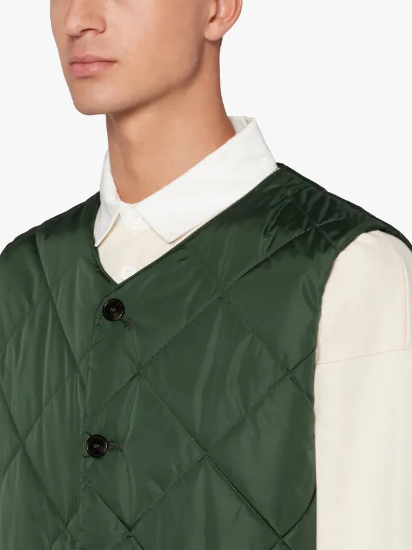 HIG Green Quilted Nylon Nylon Liner Vest | GQM-204