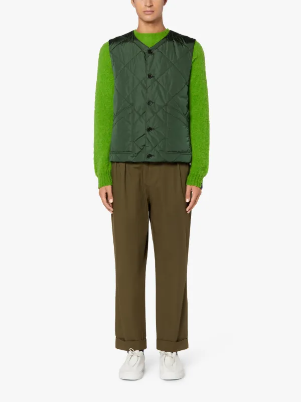 HIG Green Quilted Nylon Nylon Liner Vest | GQM-204