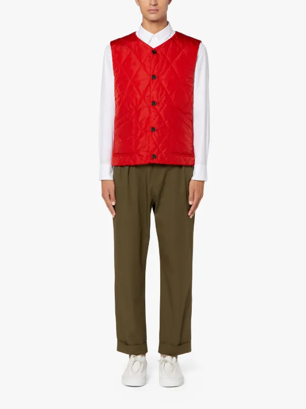 HIG Red Quilted Nylon Liner Vest | GQM-204