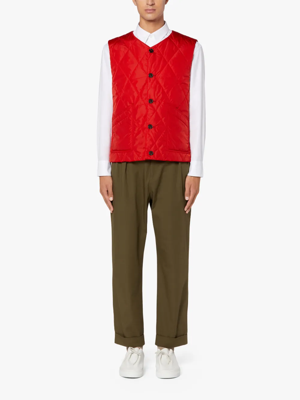 On sale | HIG Red Quilted Nylon Liner Vest | GQM-204 | Mackintosh