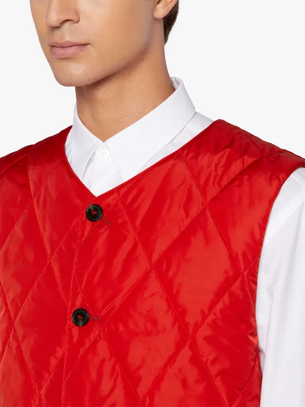 HIG Red Quilted Nylon Liner Vest | GQM-204