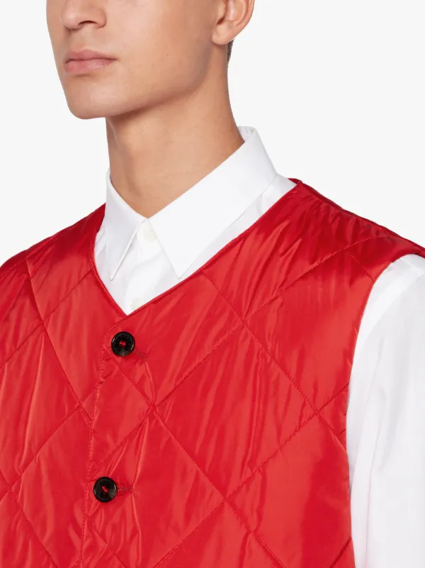 HIG Red Quilted Nylon Nylon Liner Vest | GQM-204