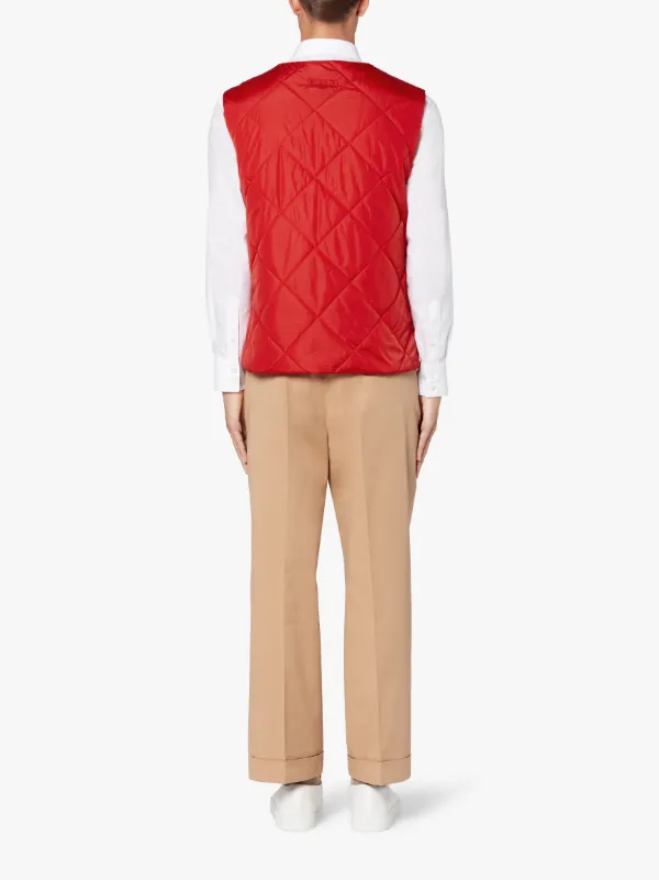 HIG Red Quilted Nylon Nylon Liner Vest | GQM-204
