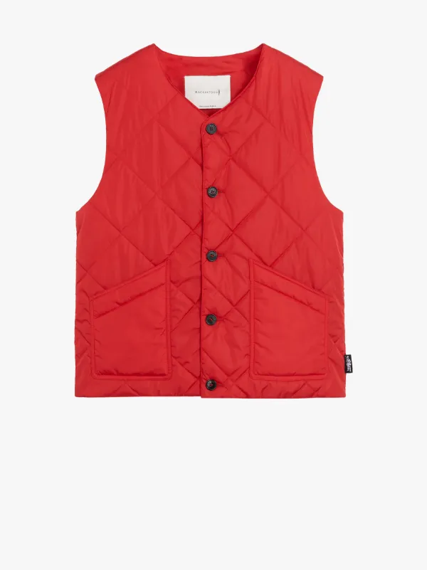 HIG Red Quilted Nylon Nylon Liner Vest | GQM-204