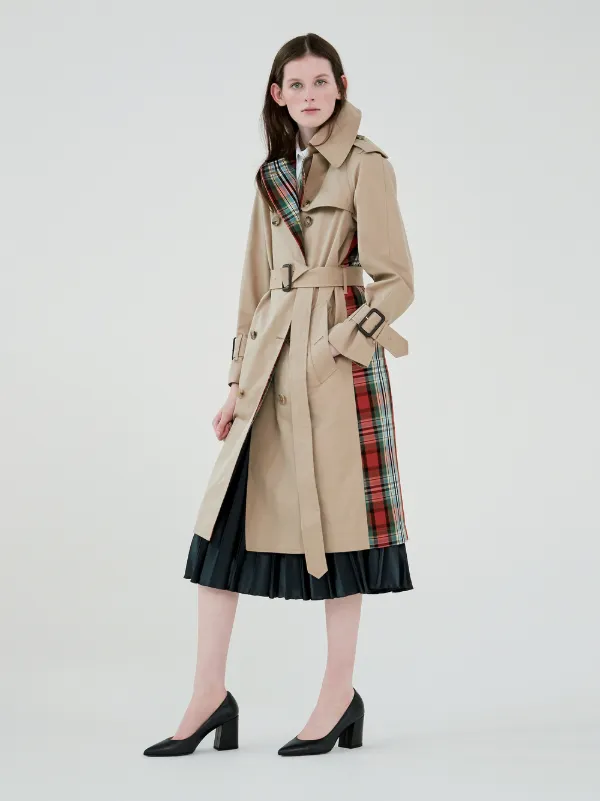 Honey Colour Block Trench Coat LM-062BS/CB