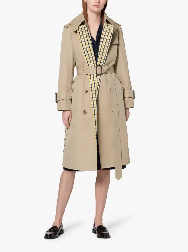 Honey Colour Block Trench Coat LM-062BS/CB