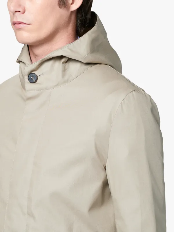 hooded midi raincoat