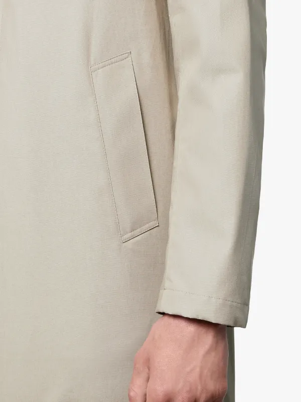 hooded midi raincoat