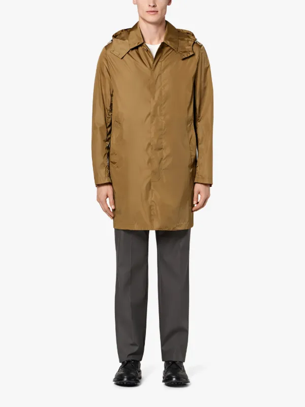 hooded midi raincoat