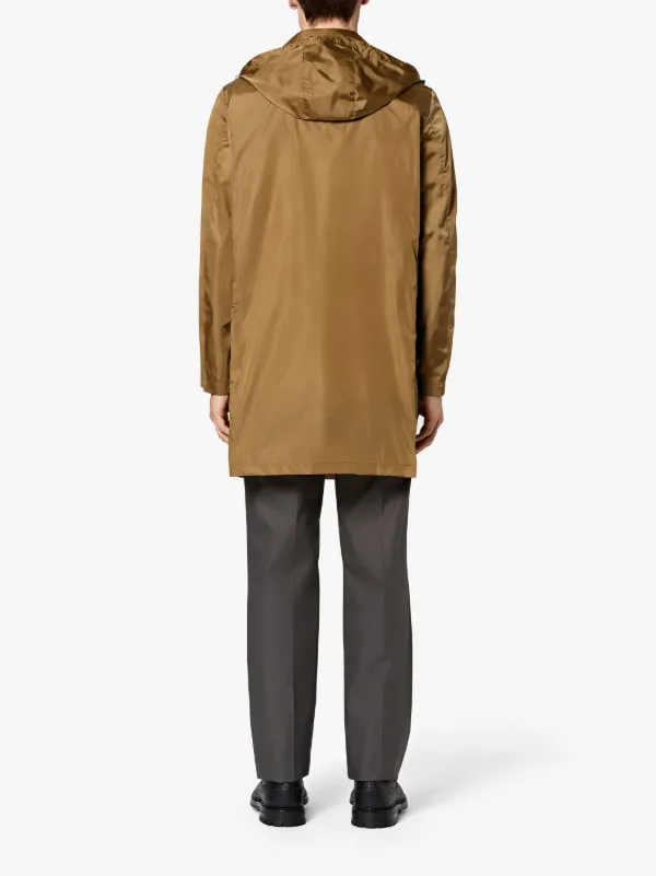 hooded midi raincoat