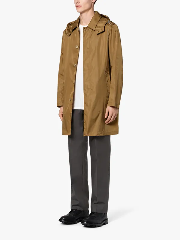 hooded midi raincoat