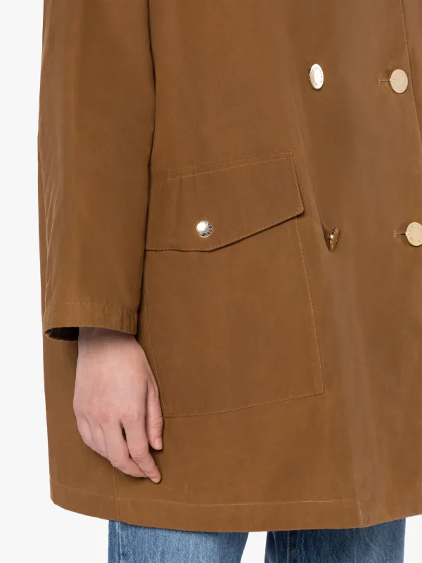 HUMBIE Brown Waxed Cotton Overcoat Mackintosh