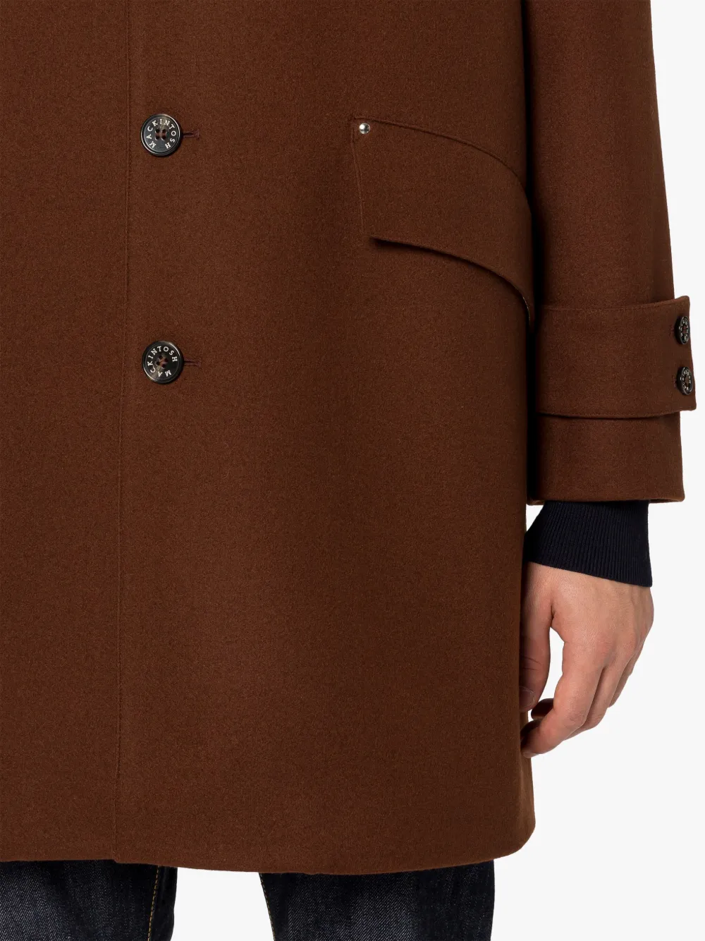 HUMBIE Brown Wool Overcoat | Mackintosh