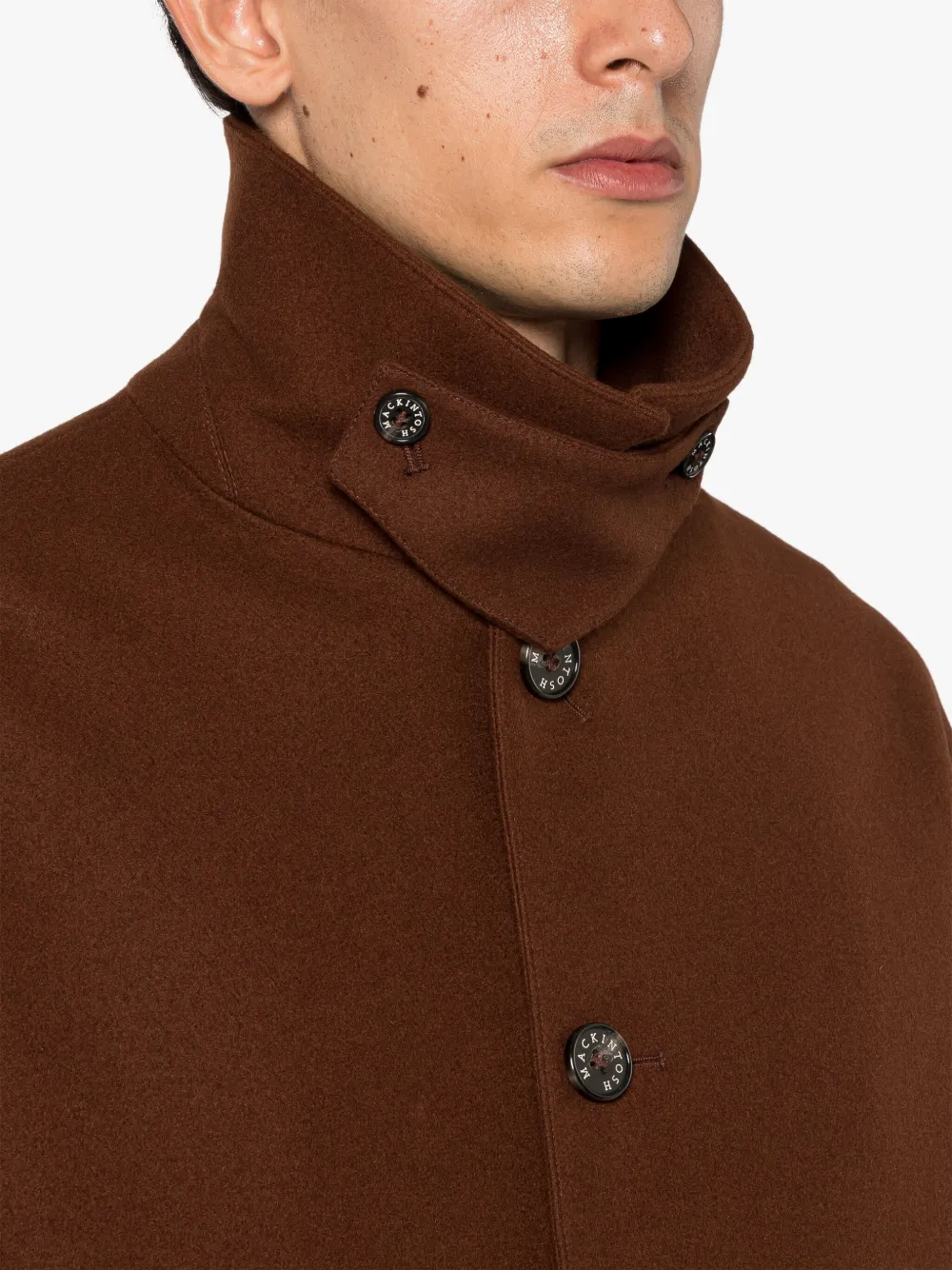 HUMBIE Brown Wool Overcoat | Mackintosh HUMBIE Brown Wool Overcoat | Mackintosh
