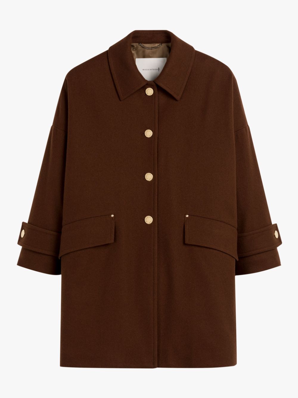 HUMBIE Brown Wool Overcoat | Mackintosh