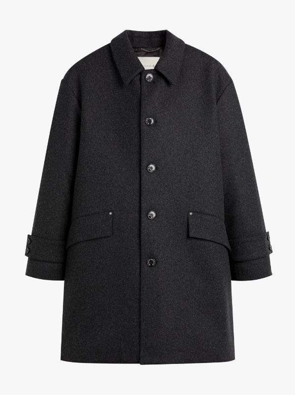 Men's charcoal wool overcoat best sale