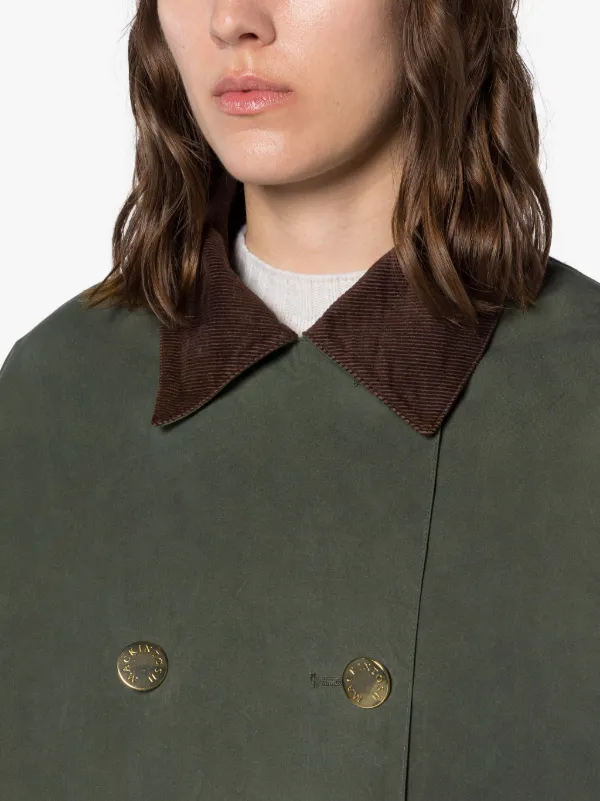 HUMBIE Green Waxed Cotton Overcoat Mackintosh