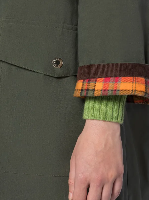 HUMBIE Green Waxed Cotton Overcoat Mackintosh