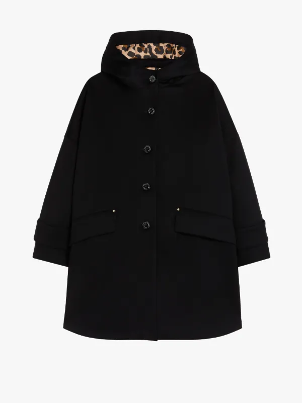 HUMBIE HOOD Black Storm System Wool Overcoat | LM-1084F