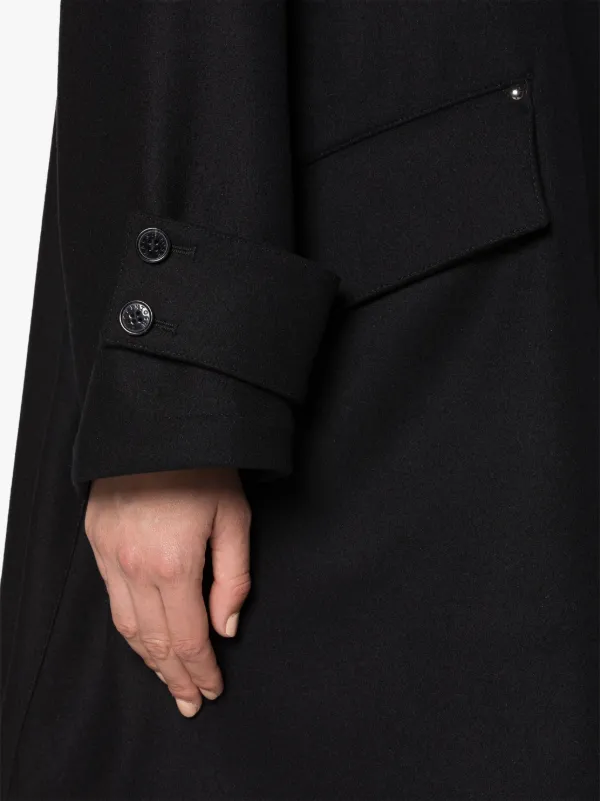 HUMBIE HOOD Black Wool Overcoat