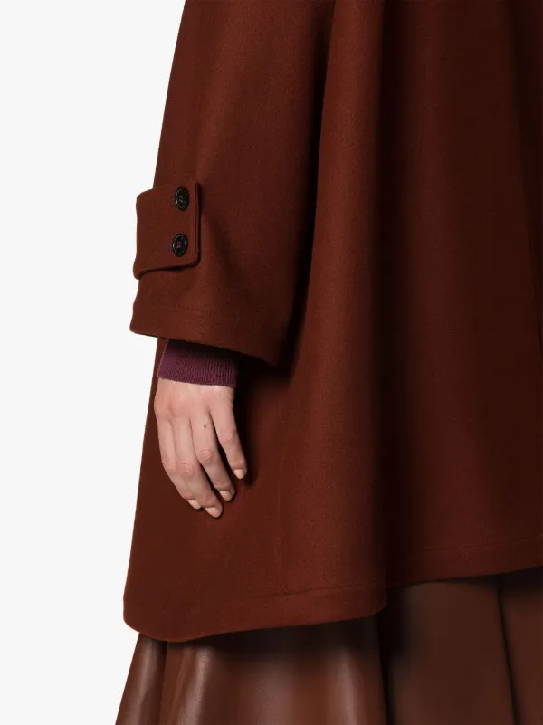 HUMBIE HOOD Brown Wool Overcoat