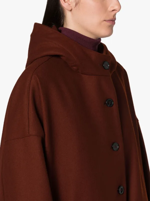 HUMBIE HOOD Brown Wool Overcoat