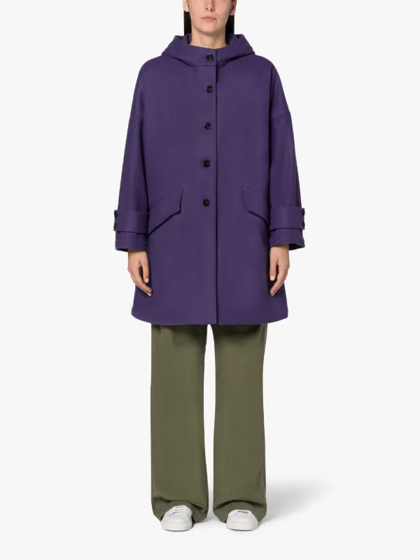 HUMBIE HOOD Purple Wool Overcoat