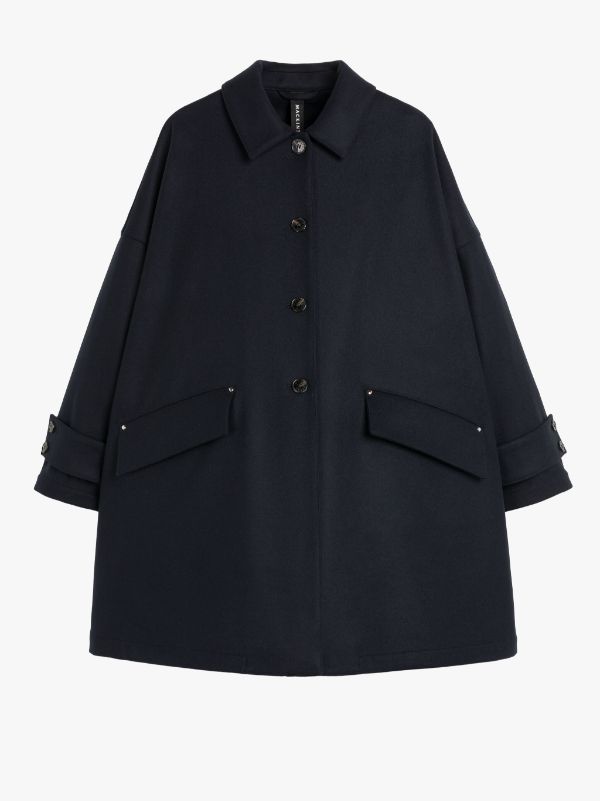 HUMBIE Navy Wool Overcoat