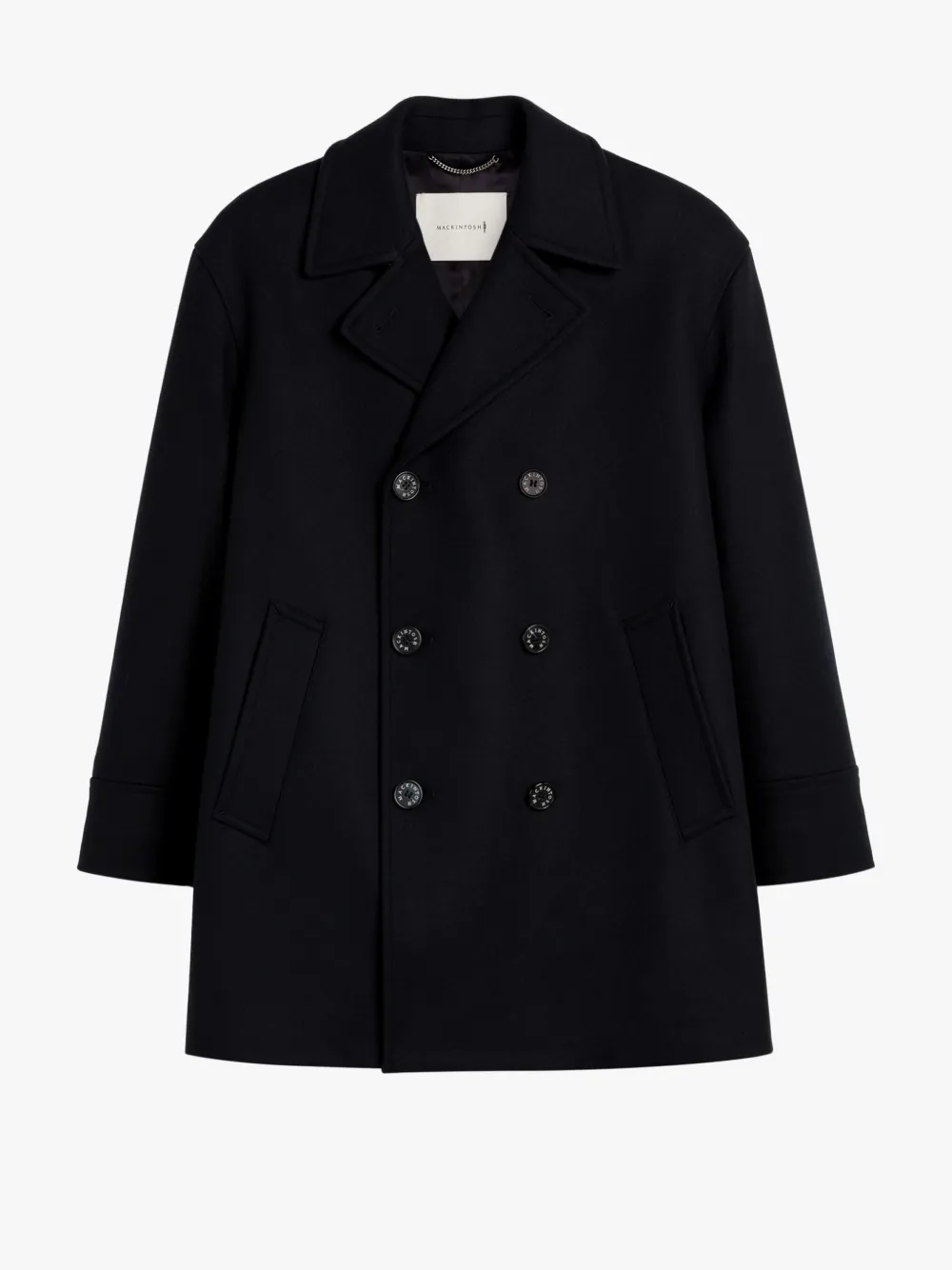 HUMBIE Navy Wool Pea Coat Mackintosh