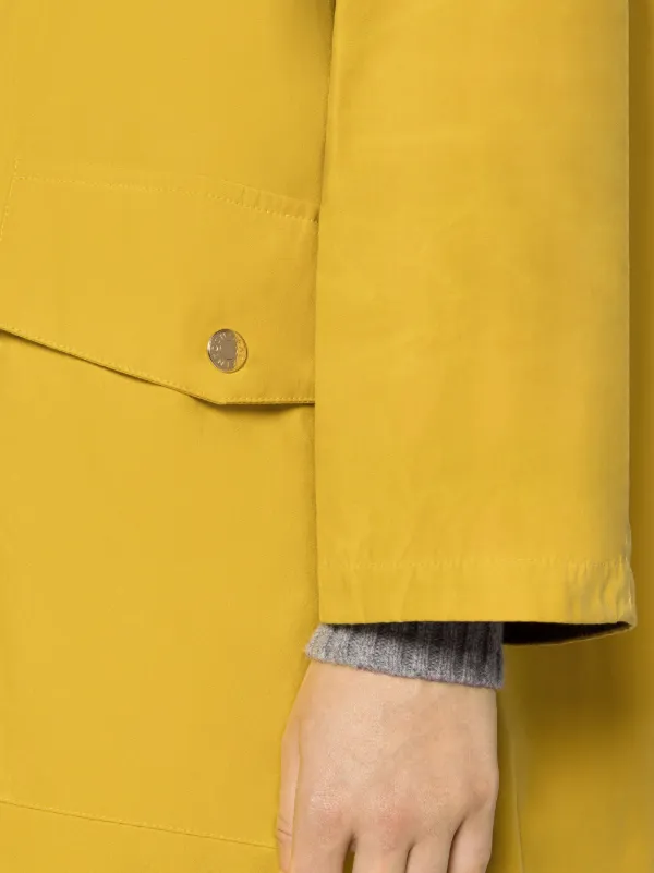 On sale HUMBIE Yellow Waxed Cotton Overcoat Mackintosh
